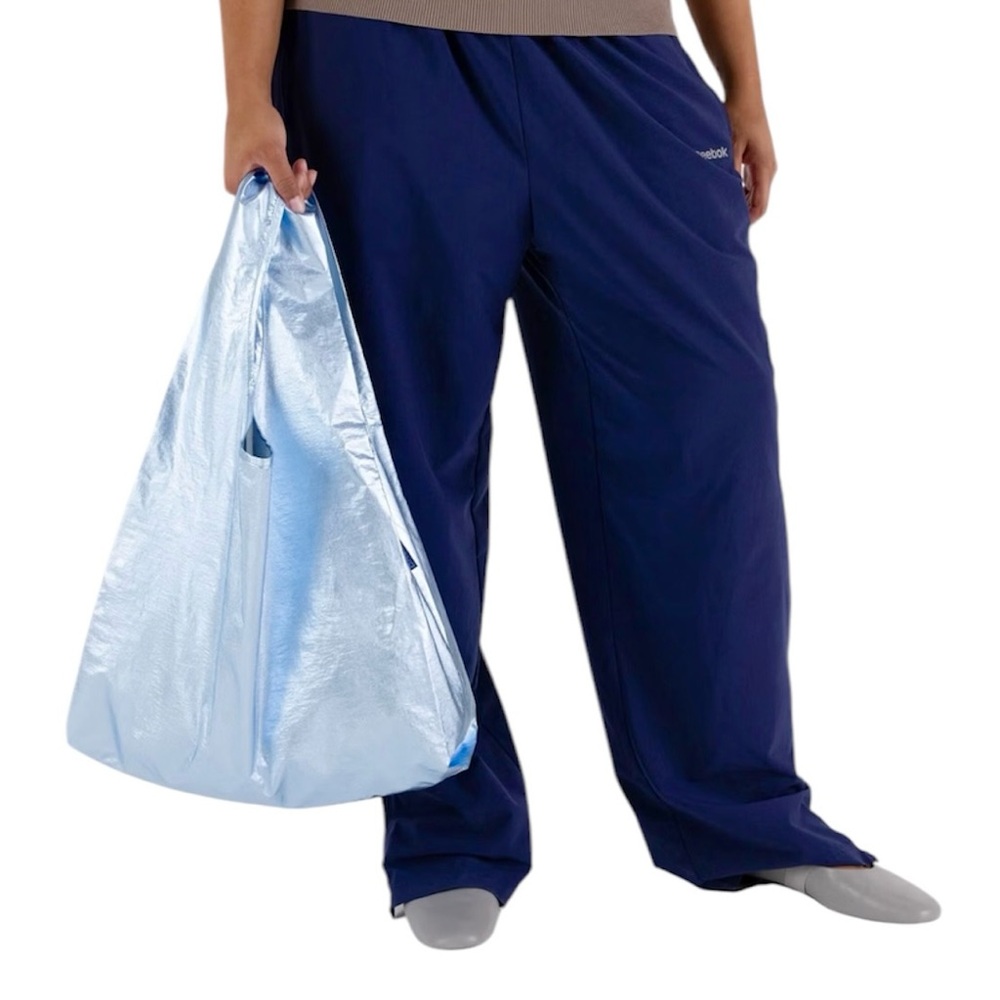 💥SOLD💥NWT BAGGU Metallic Light Blue Standard Reusable Bag - Picture 3 of 3